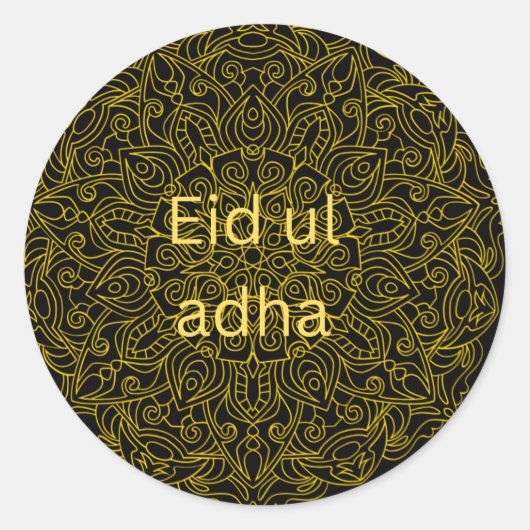 "Eid ul Adha Islamic Mandala Classic Ronde Sticker (Voorkant)