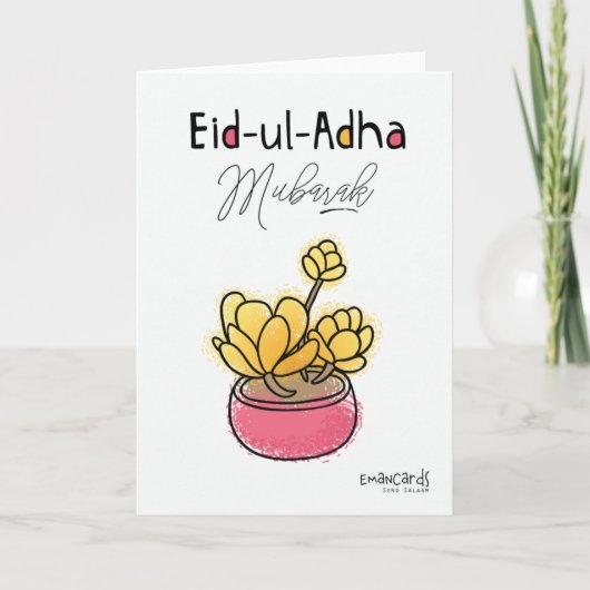 Eid ul Adha Mubarak - Bloem Kaart (Voorkant)