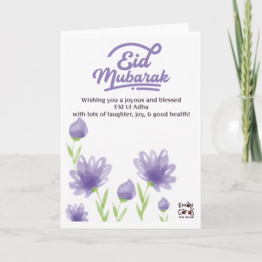 Eid ul Adha Mubarak - Bloemen Kaart (Voorkant)