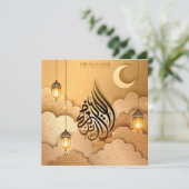 Eid ul Adha Mubarak Crescent Islamic Lantern Feestdagenkaart (Staand voorkant)