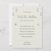 Eid ul Adha Mubarak  Hijriah 1446 Islamitische Gro Feestdagenkaart (Voorkant)