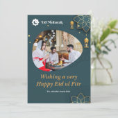 Eid ul Fitr Familiefoto Eid Mubarak Feestdagenkaart (Staand voorkant)