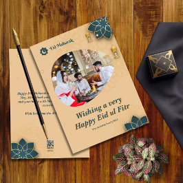 Eid ul Fitr Familiefoto Eid Mubarak Feestdagenkaart