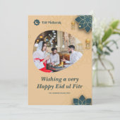 Eid ul Fitr Familiefoto Eid Mubarak Feestdagenkaart (Staand voorkant)