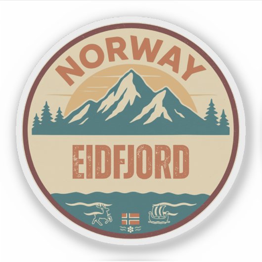 Eidfjord, Noorwegen Norway Sticker (Voorkant)