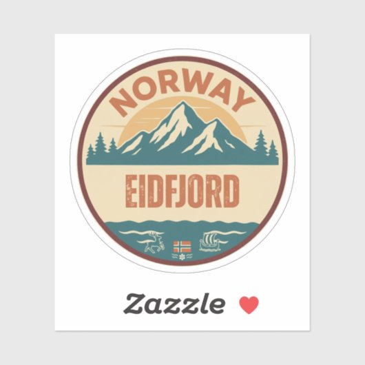Eidfjord, Norge Noorwegen Sticker (Vel)