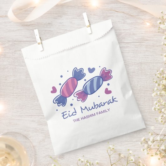 Eidiya Sweets Eid Mubarak gepersonaliseerd Bedankzakje (Geknipt)