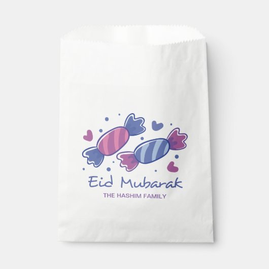 Eidiya Sweets Eid Mubarak gepersonaliseerd Bedankzakje (Voorkant)