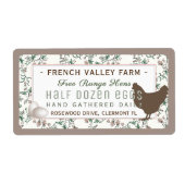 Eidoosje Etiket Botanisch met Hen en Eieren (Voorkant)