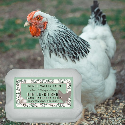 Eidoosje Etiket Botanisch met Hen en Eieren