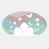Eidoppervlakteontwerp voor feestdagen van Pasen Ovale Sticker (Voorkant)