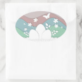 Eidoppervlakteontwerp voor feestdagen van Pasen Ovale Sticker (Tas)