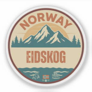 Eidskog, Noorwegen Norway Sticker