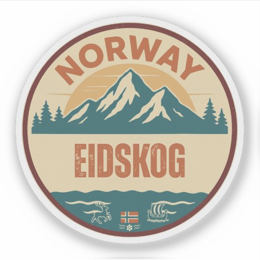Eidskog, Noorwegen Norway Sticker (Voorkant)