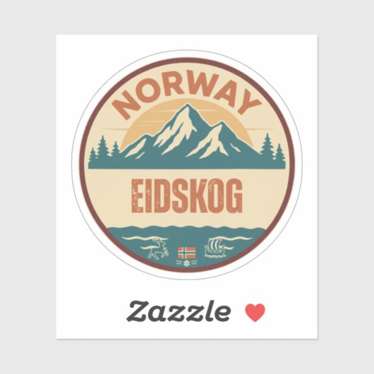 Eidskog, Norge Noorwegen Sticker (Vel)