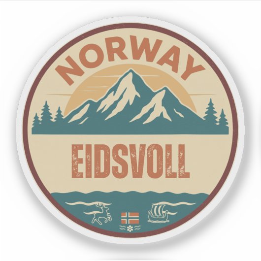 Eidsvoll, Noorwegen Noorwegen Sticker (Voorkant)