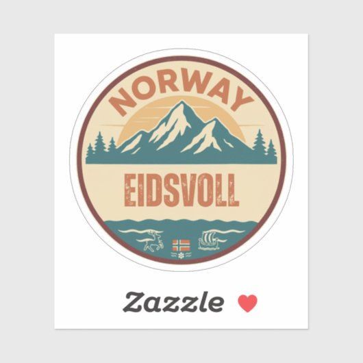 Eidsvoll, Norge Noorwegen Sticker (Vel)