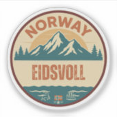Eidsvoll, Norge Noorwegen Sticker (Voorkant)