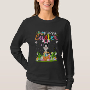 Eienjacht Bunny Border Collie Dog Happy Pasen T-shirt