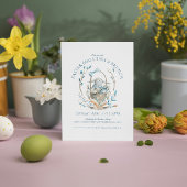 Eienjacht in paasmandje en easbrunch invallen bedankkaart