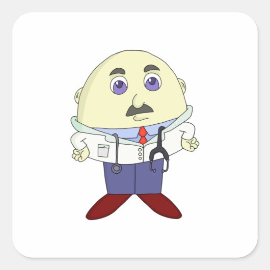 Eienkop Doctor Vierkante Sticker (Voorkant)