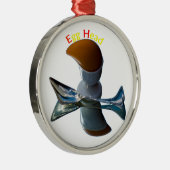 Eienkop Quirky Design Metalen Ornament (Rechts)