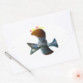 Eienkop Quirky Design Ovale Sticker (Envelop)