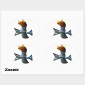 Eienkop Quirky Design Ovale Sticker (Vel)