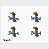 Eienkop Quirky Design Rechthoekige Sticker (Vel)