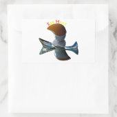 Eienkop Quirky Design Rechthoekige Sticker (Tas)