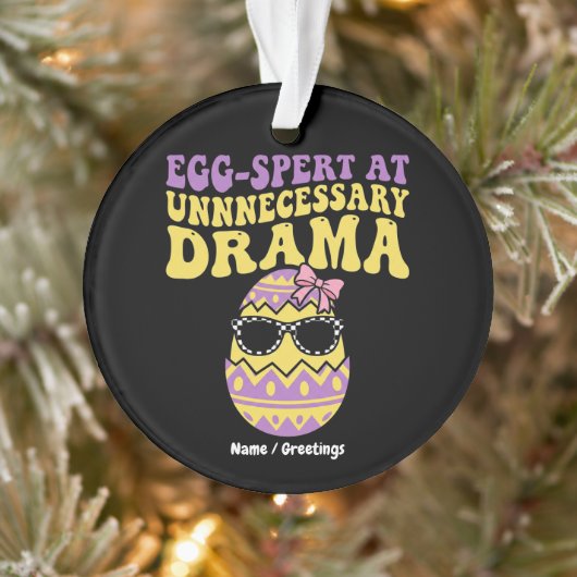 Eier-expert in onnodig drama Grappige retro Pasen Ornament (Boom)