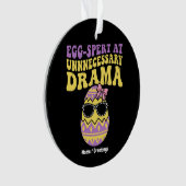 Eier-expert in onnodig drama Grappige retro Pasen Ornament (voorkant)