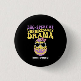 Eier-expert in onnodig drama Grappige retro Pasen Ronde Button 3,2 Cm