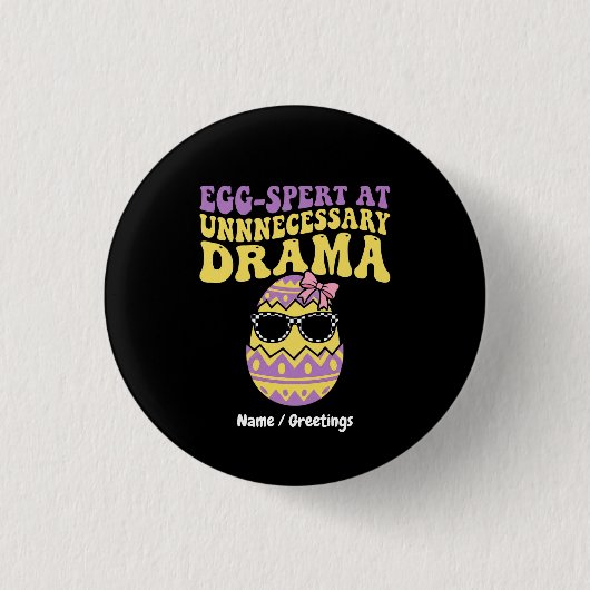 Eier-expert in onnodig drama Grappige retro Pasen Ronde Button 3,2 Cm (Voorkant)