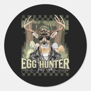 Eier Jager Hert Buck Byckward Cap Hert Jagen Pasen Ronde Sticker