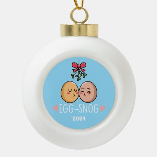 Eier-Smoor Keramische Bal Ornament (Voorkant)