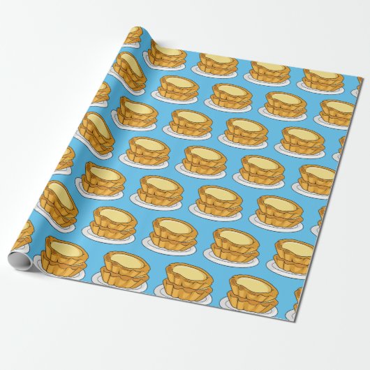 Eier taart cartoon illustratie cadeaupapier (Uitgerold)