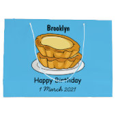 Eier taart cartoon illustratie groot cadeauzakje (Achterkant)