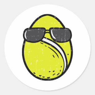 Eier Tennis Ll Sungles Pasen Dag Sport Mannen Vrou Ronde Sticker