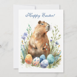 Eier-uitstekend Pasen Capybara: Eigenaardig & Kleu Feestdagenkaart