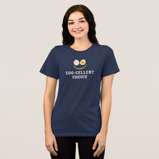 Eier-uitstekende Keuze Grappige Eipunt Tri-Blend Shirt (Voorkant volledig)