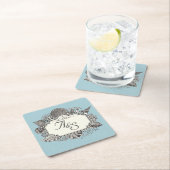 Eierblauw schelp Huwelijk Kartonnen Onderzetters (Insitu)
