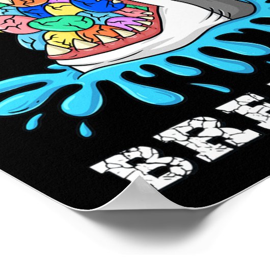 eierbreker haai paasplezier jongens meisjes Kinder Poster (Hoek)