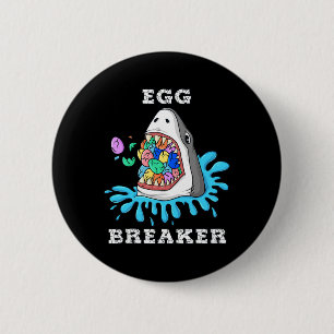 eierbreker haai paasplezier jongens meisjes Kinder Ronde Button 5,7 Cm