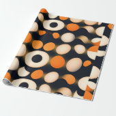 Eiercirkels Sinaasappel Abstract patroon Cadeaupapier (Uitgerold)