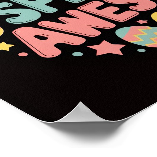 EIERDESKUNDIG AWESOME!" Pasen Poster (Hoek)