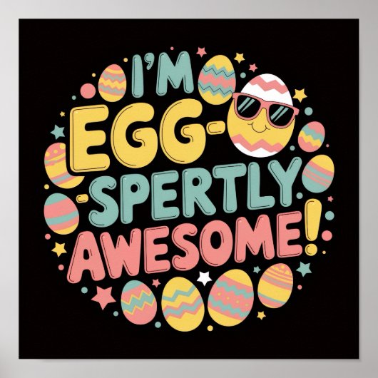EIERDESKUNDIG AWESOME!" Pasen Poster (Voorkant)