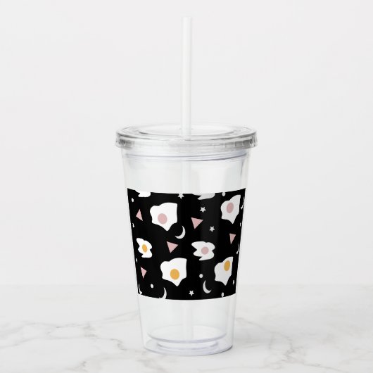 Eierdiner Maan Confetti Patroon Acryl Drinkbeker (Voorkant)