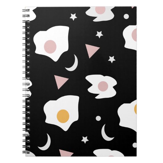 Eierdiner Maan Confetti Patroon Notitieboek (Voorkant)