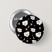 Eierdiner Maan Confetti Patroon Ronde Button 5,7 Cm (Voorkant /achterkant)